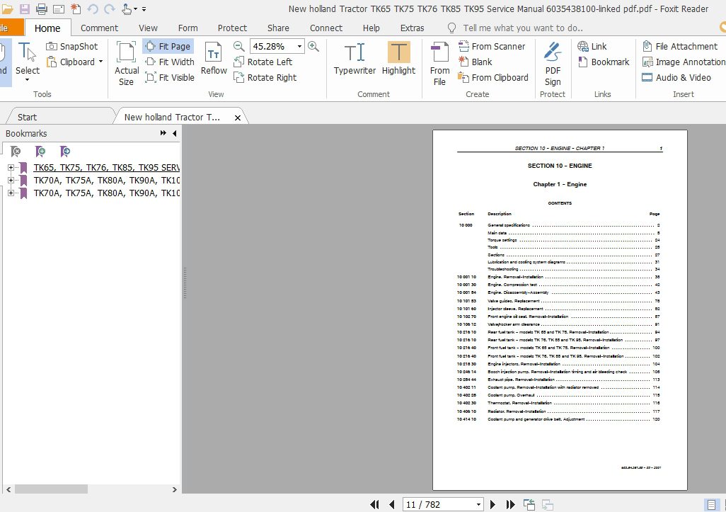 New holland Tractor TK65 TK75 TK76 TK85 TK95 Service Manual 6035438100 linked pdf 2