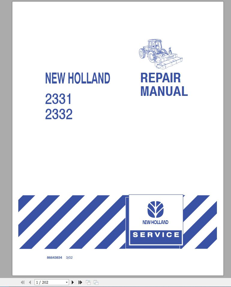 New Holland 2331 2332 Repair Manual86643834 1
