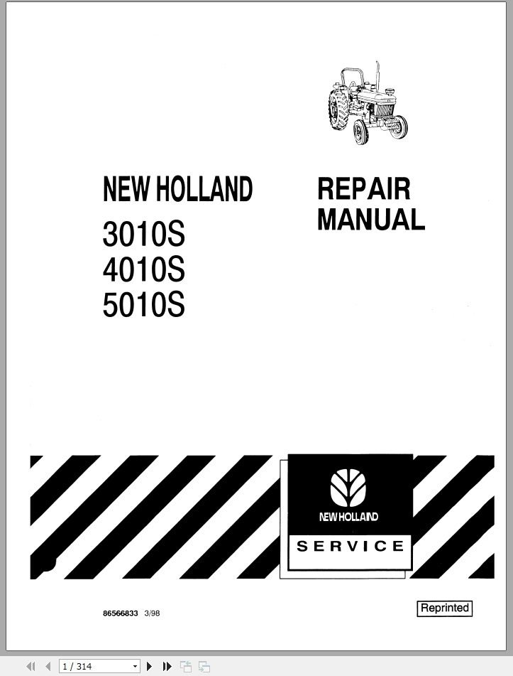 New Holland 3010S 4010S 5010S Repair Manual86566833 1