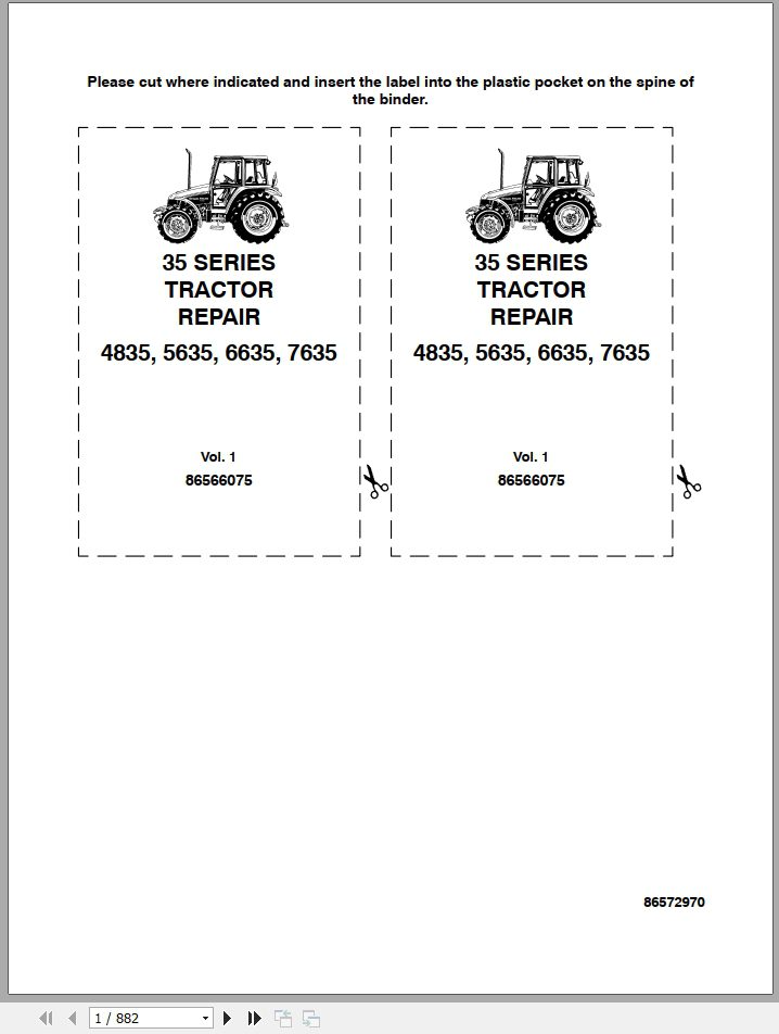 New Holland 4835 5635 6635 7635 Repair Manual86566075 1
