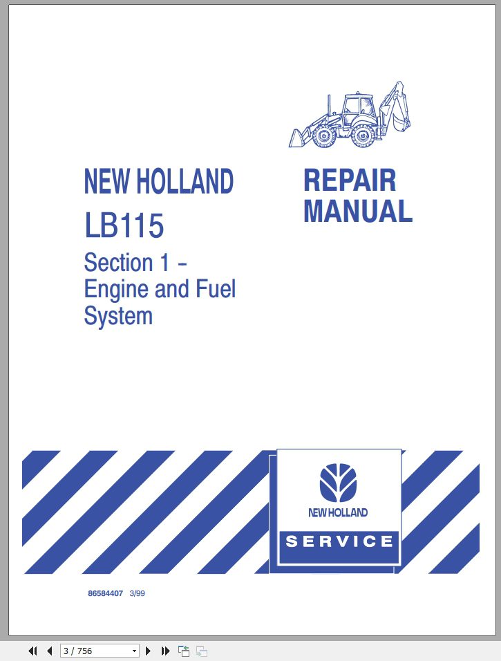 New Holland Backhoe Loader LB115 Service Manual86584406 1