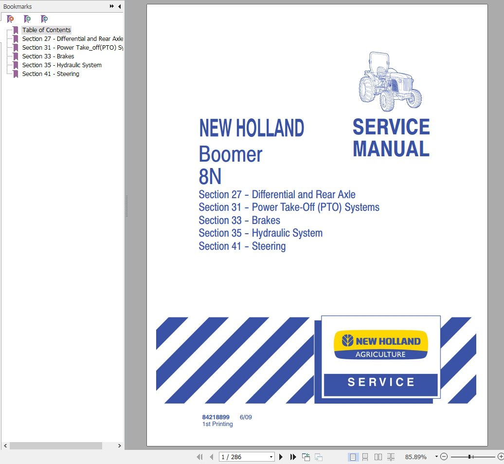 New Holland Boomer 8N Service Manual06910045 1