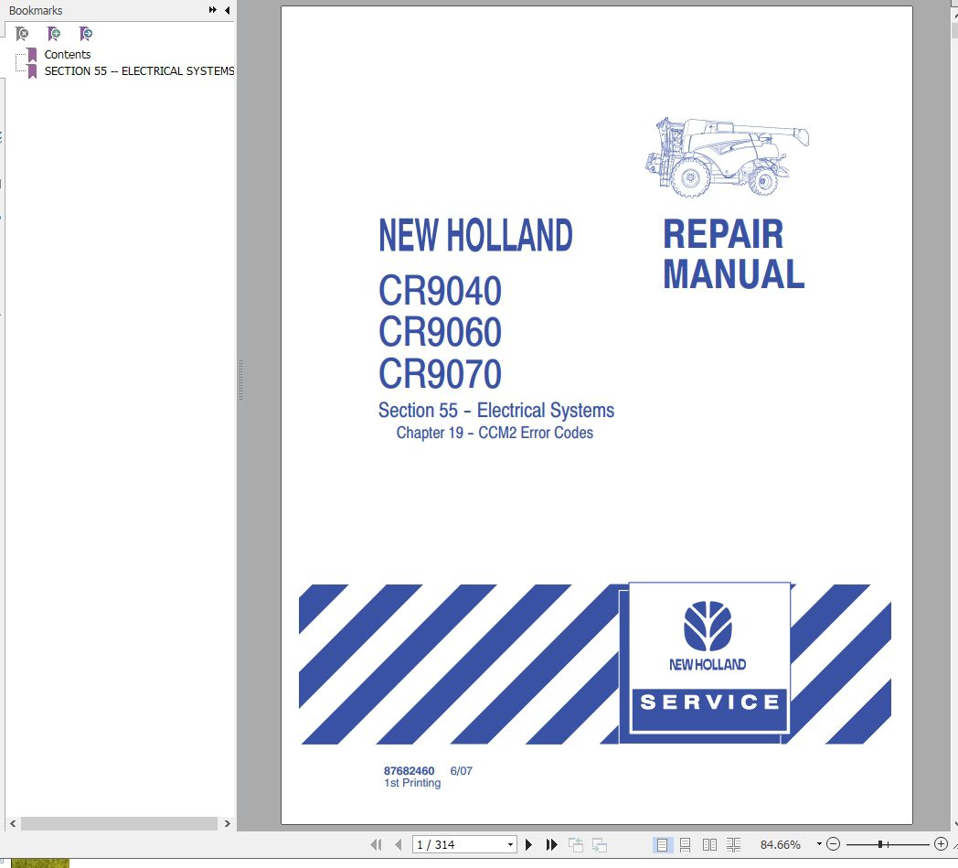 New Holland CR9040 CR9060 9070 Combines Service Manual 3