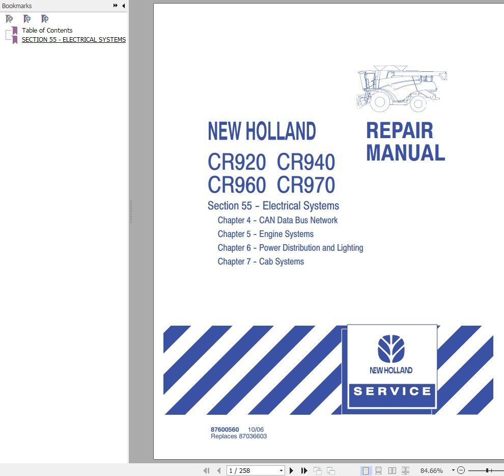 New Holland CR920CR940CR960CR970 Tier 4B Service Manual 2