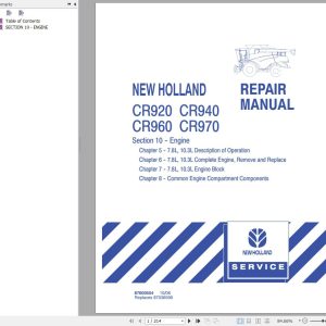 New Holland CR920CR940CR960CR970 Tier 4B Service Manual 4