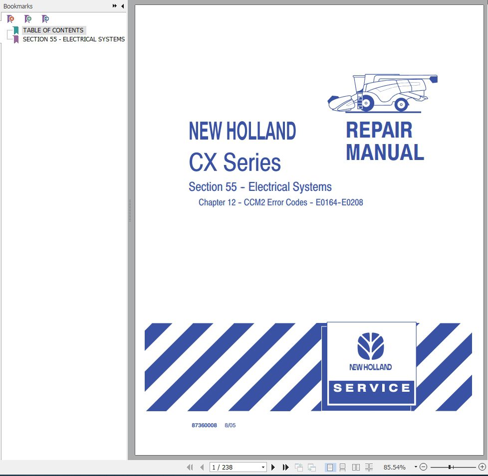 New Holland CX Series Repair Manual 1