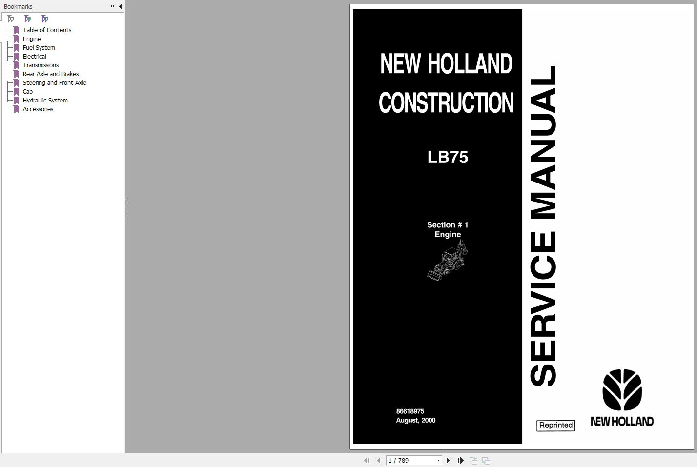 New Holland Construction LB75 Service Manual86618974 1