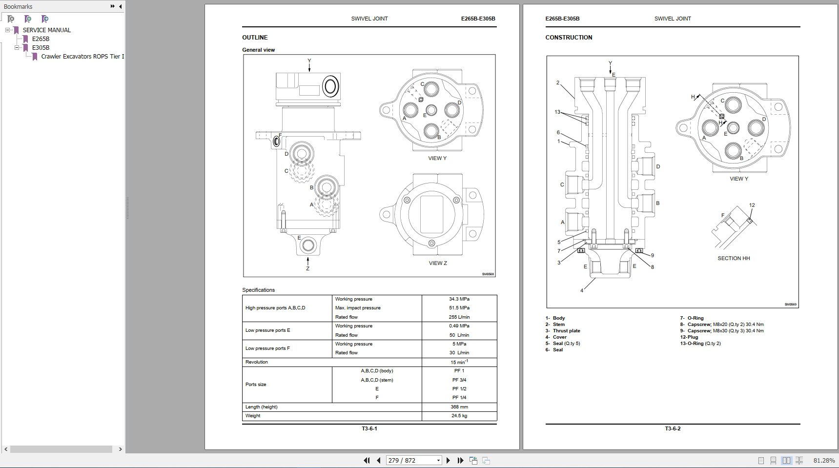 New Holland Crawler Excavators E265B E305B Service Manual84392423AA4 4