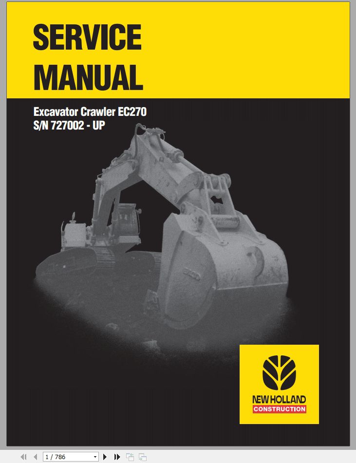 New Holland Crawler Excavators EC270 Service Manual73179390 1