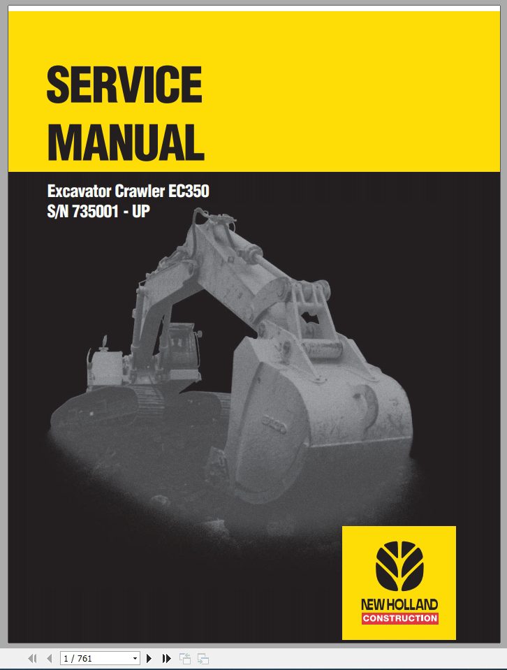 New Holland Crawler Excavators EC350 Service Manual73179393R0 1