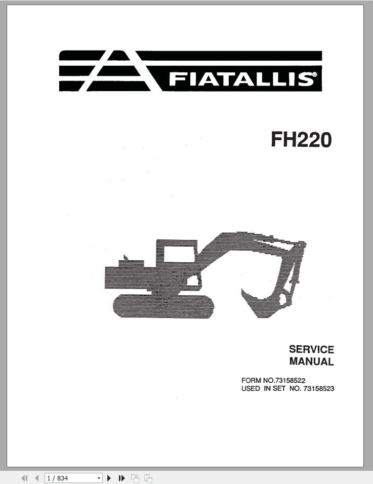 New Holland Crawler Excavators FH220 Service Manual73158522 1