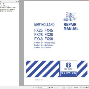 New Holland FX25FX45FX28FX38FX48FX58 Repair Manual 1