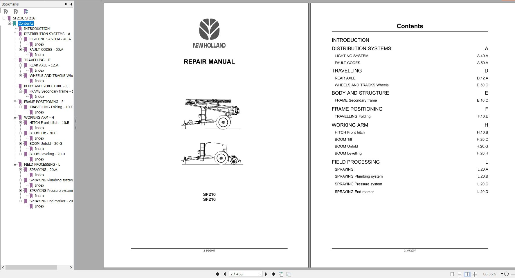 New Holland Field Sprayer SF210SF216 Repair Manual 2