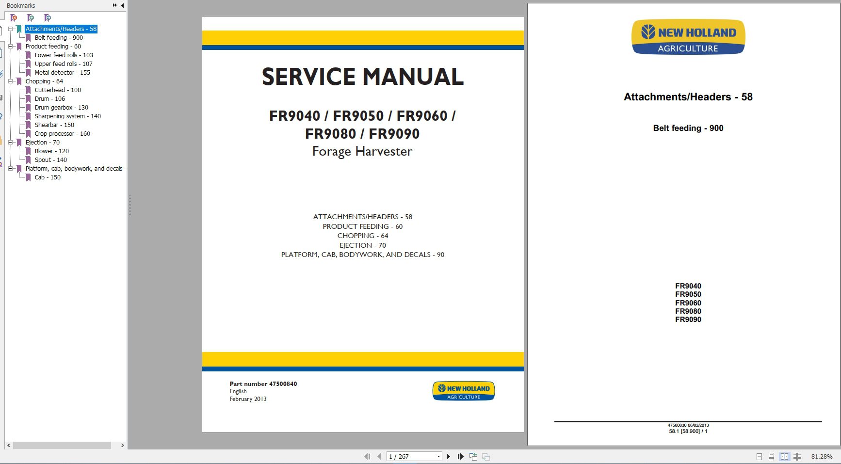 New Holland Forage Harvester FR9040FR9050FR9060FR9080FR9090 Service Manual 2