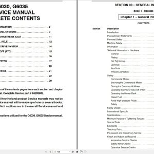 New Holland G6030 G6035 Commercial Mower Service Manual84203602 1