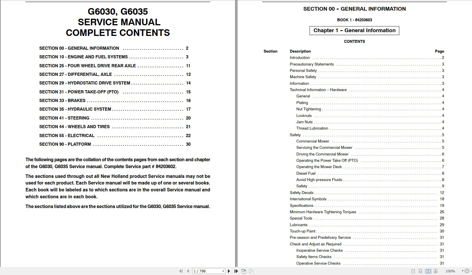 New Holland G6030 G6035 Commercial Mower Service Manual84203602 1