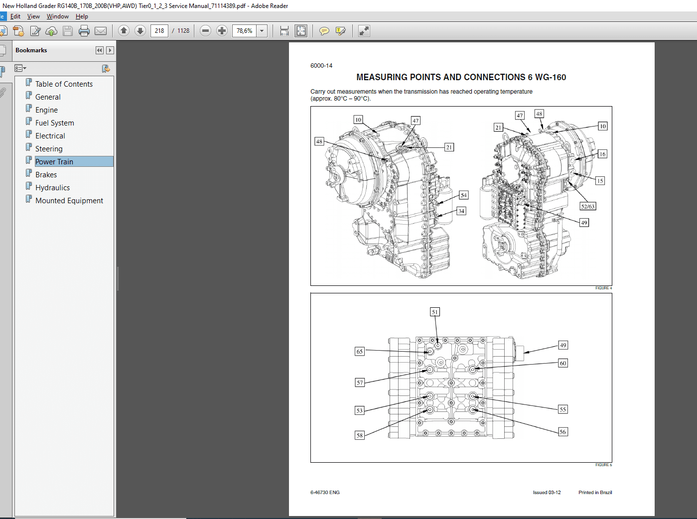 New Holland Grader RG140B170B200BVHPAWD Tier0123 Service Manual71114389 3