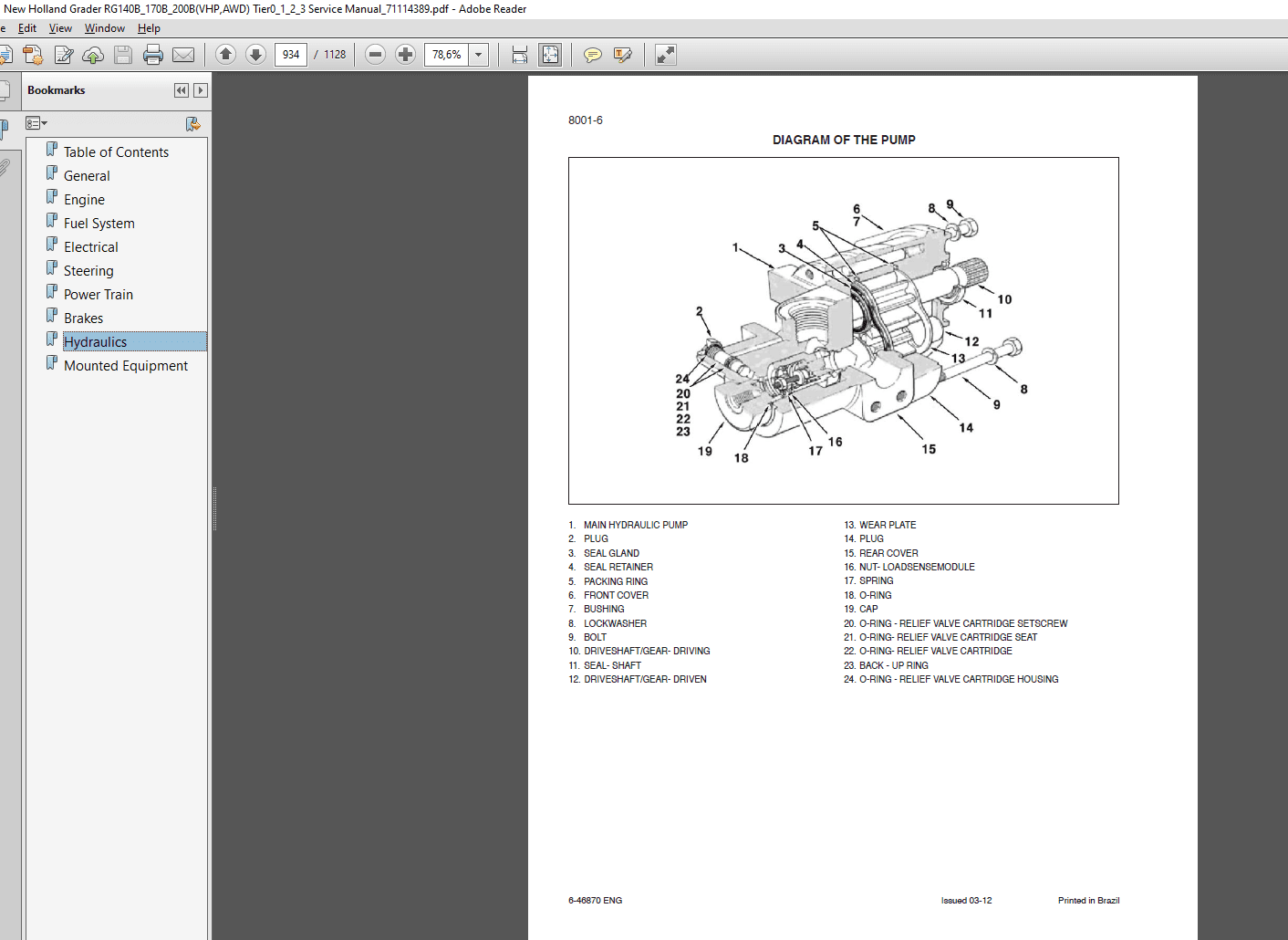 New Holland Grader RG140B170B200BVHPAWD Tier0123 Service Manual71114389 4