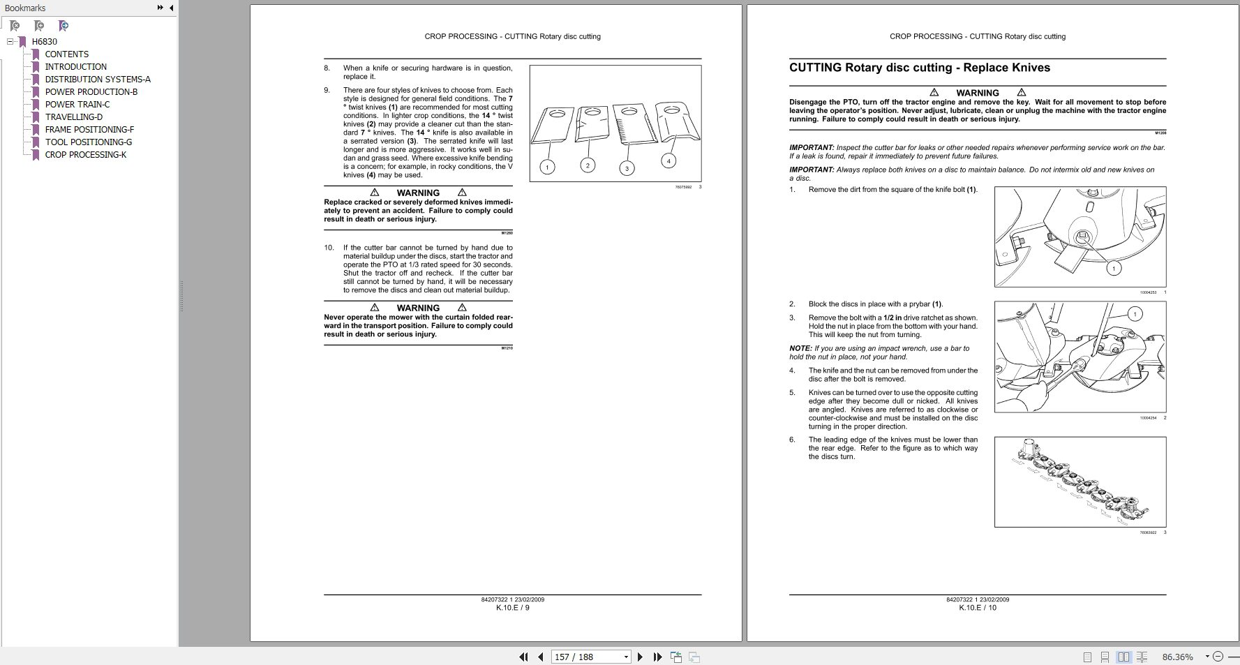 New Holland H6830 Disc Mower Service Manual84207322 4