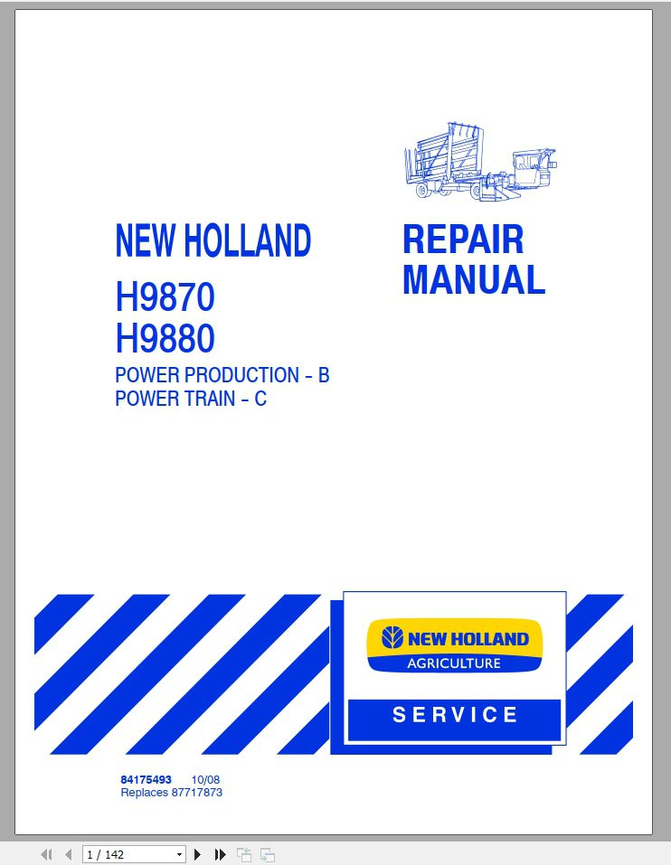 New Holland H8060 H8080 Bale Wagons Service Manual 2