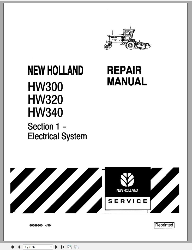 New Holland HW300 HW320 HW340 Repair Manual86589299 1