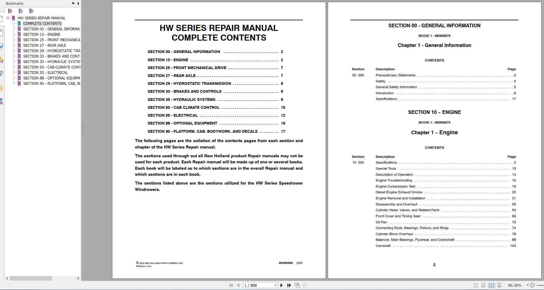 New Holland HW300 HW320 HW340 Repair Manual86637556 2