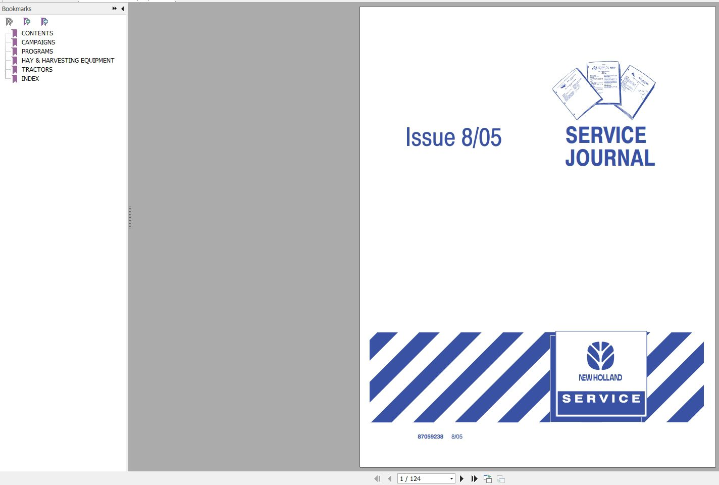 New Holland Issue 805 AG Service Journal87059238 1