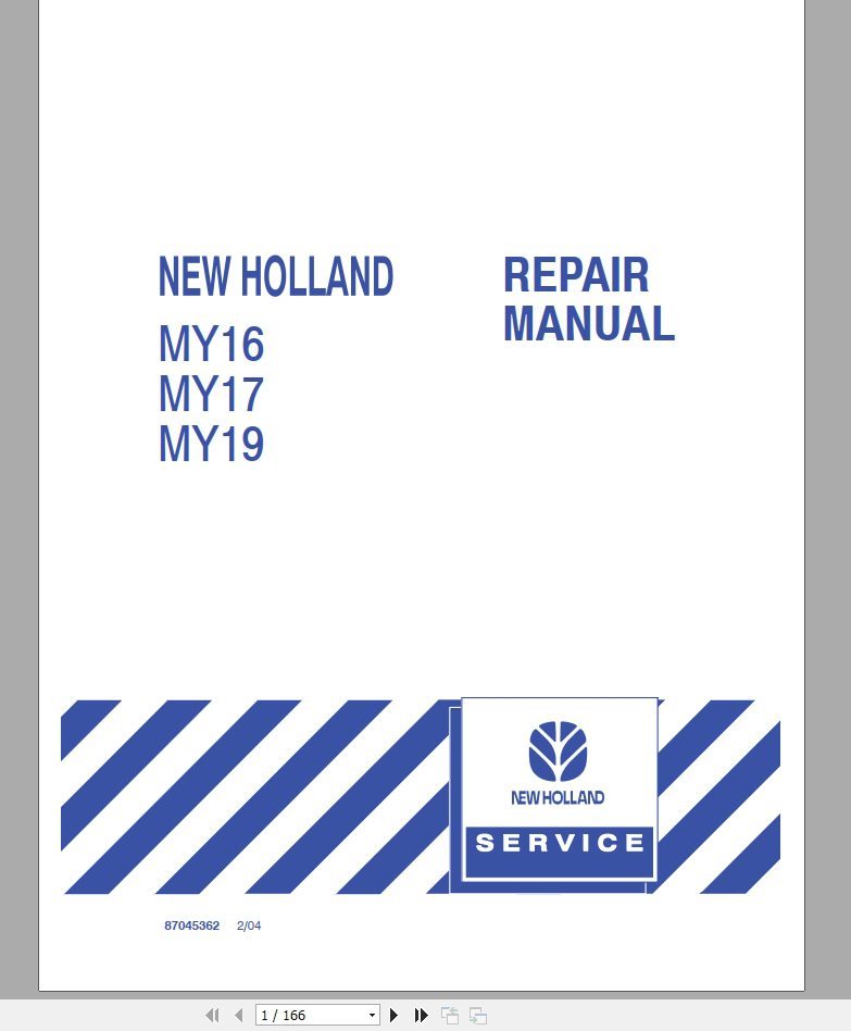 New Holland MY16 MY17 MY19 Repair Manual87045362 1