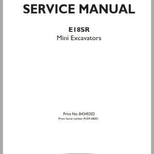New Holland Mini Excavator E18SR Service Manual84345202A4 1
