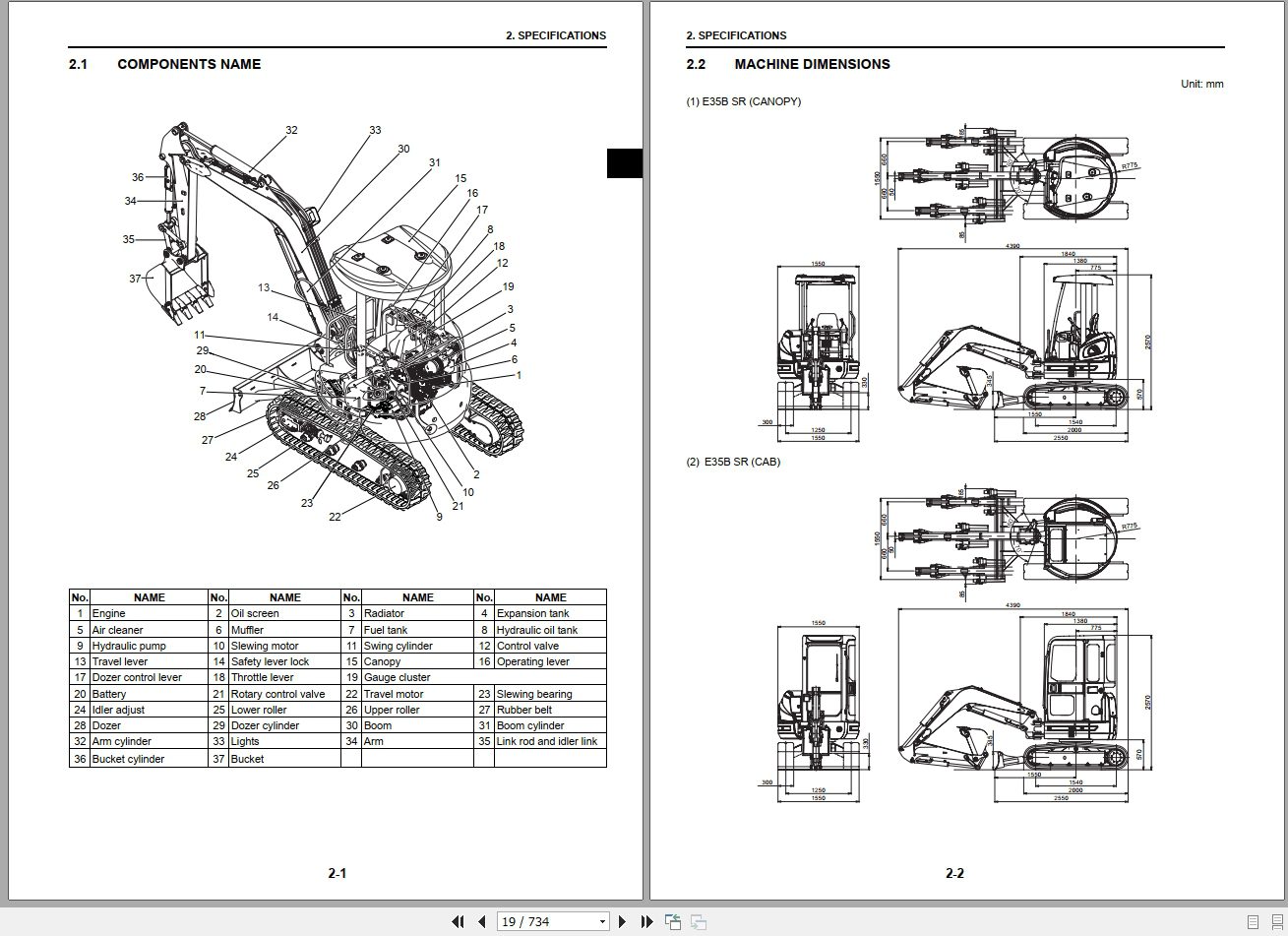 New Holland Mini Excavator E35BSRE39BSR Service Manual84553640AA4 2