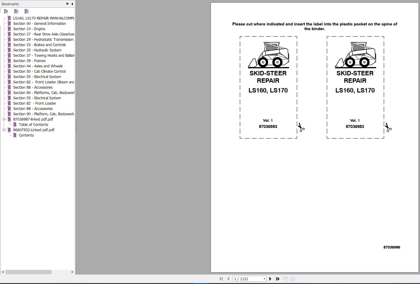 New Holland Skid Steer LS160 LS170 Repair Manual87036983 1