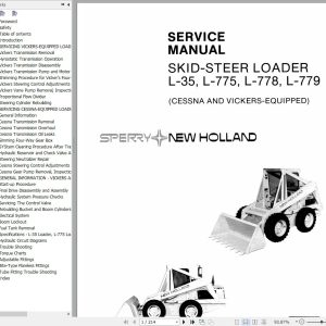 New Holland Skid Steer Loader L 35L 775L778L 779 Service Manual 1