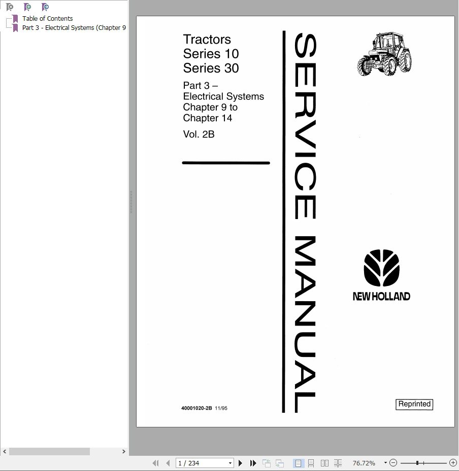 New Holland Tractor Series 10 Series 30 Service Manual 2