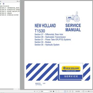 New Holland Tractor T1530 Service Manual 3