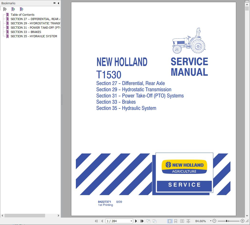 New Holland Tractor T1530 Service Manual 3