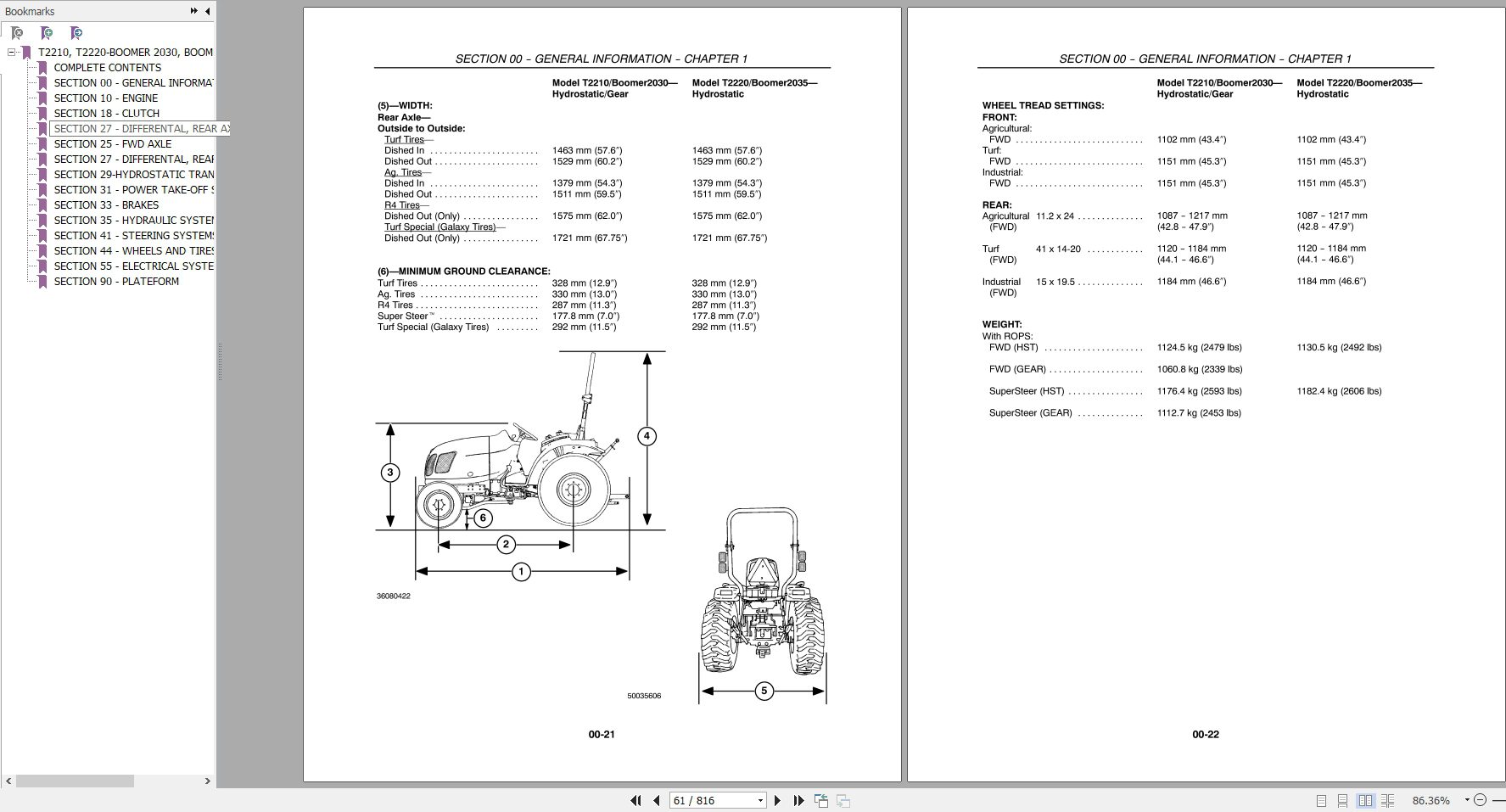 New Holland Tractor T2210T2220 Boomer 2030Boomer 2035 Repair Manual84122964 2