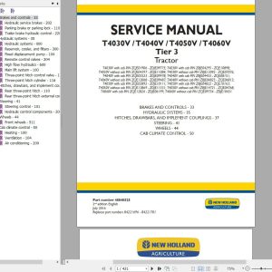 New Holland Tractor T4030VT4040VT4050VT4060V Service Manual 1