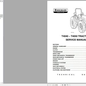 New Holland Tractor T4040 T4050 Service Manual 1