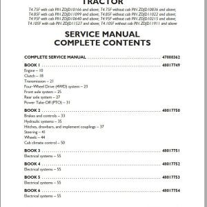 New Holland Tractor T4 75FT4 85FT4 95FT4 105F Service Manual