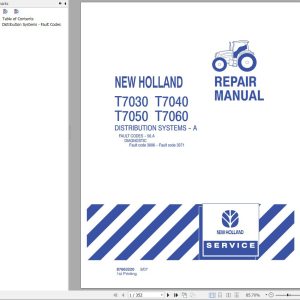 New Holland Tractor T7030T7040T7050T7060 Repair Manual 1
