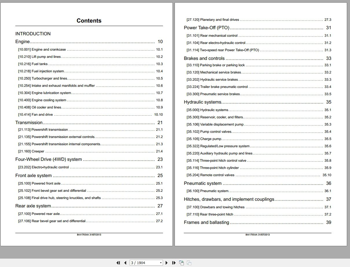New Holland Tractor T7240 T7245 Service Manual84417654A 2