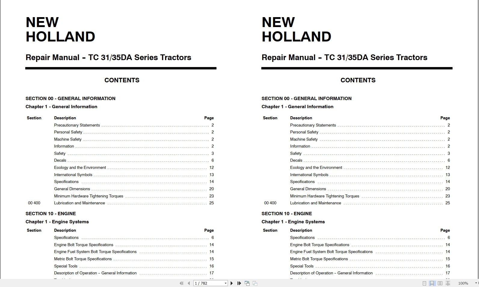 New Holland Tractor TC31DA TC35DA Repair Manual87537118 1