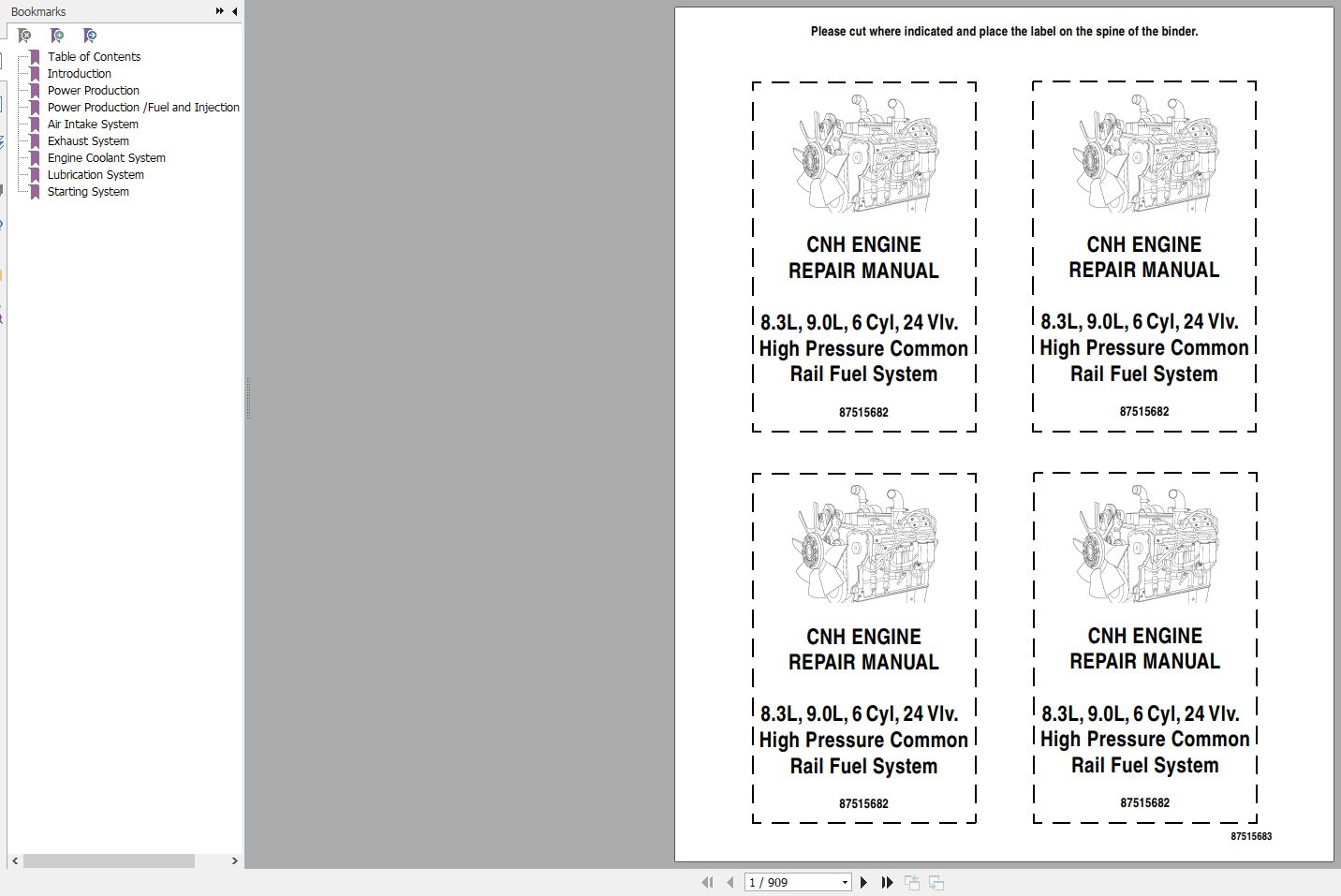 New Holland Tractor TG215 TG245 TG275 TG305 TJ280 TJ330 Repair Manual87515682 1