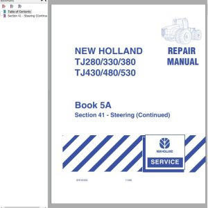 New Holland Tractor TJ280330380430480530 Series Repair Manual 1