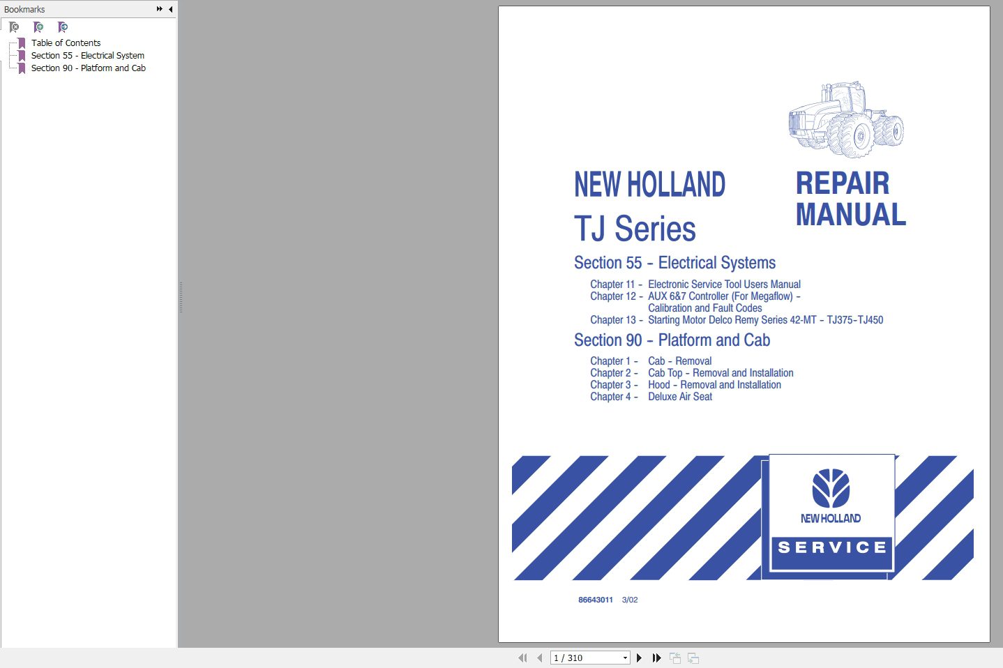 New Holland Tractor TJ Series Repair Manual 1