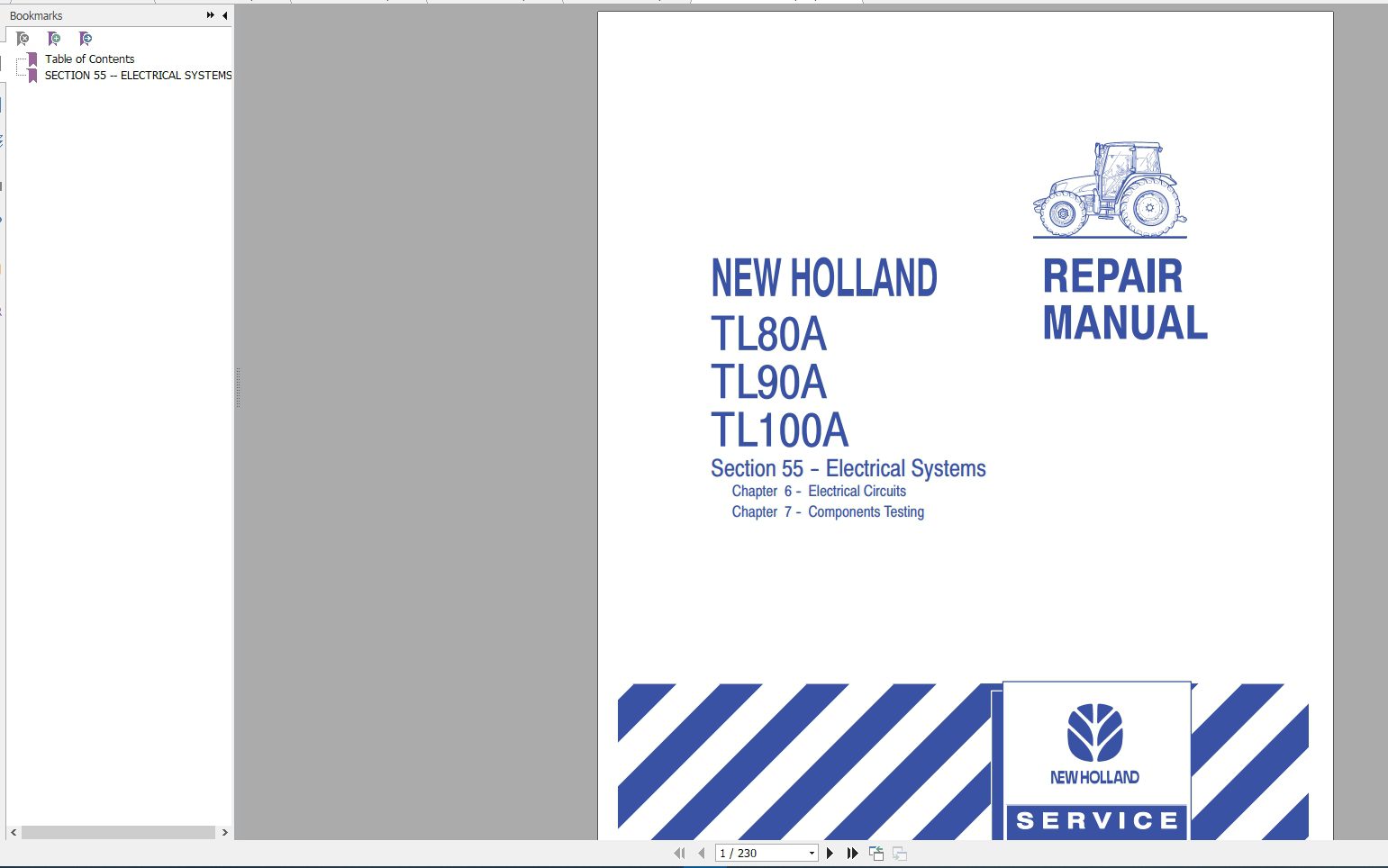 New Holland Tractor TL80A TL90A TL100A Repair Manual 1