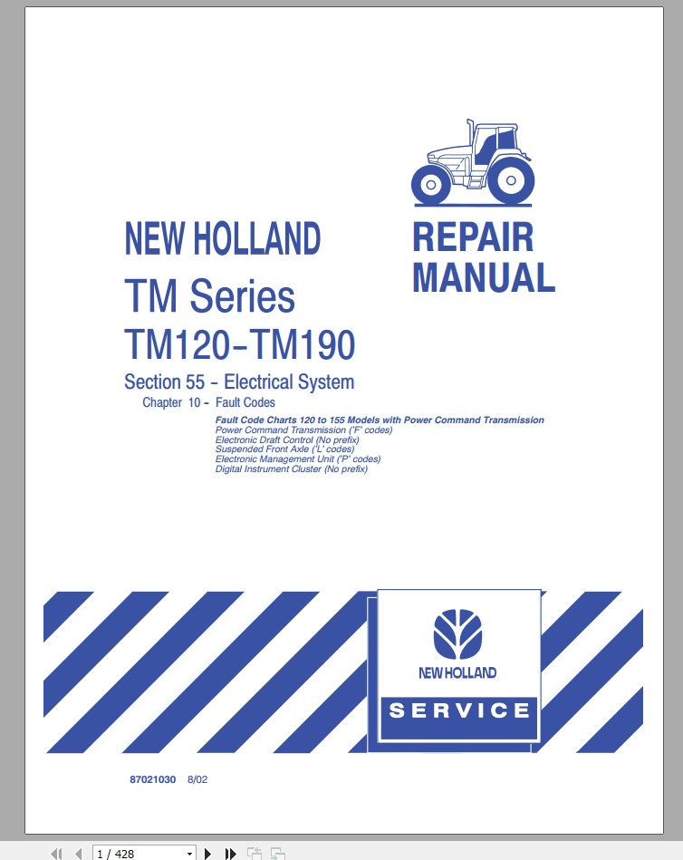 New Holland Tractor TM120 TM130 TM140 TM155 TM175 TM190 Repair Manual87021030 1
