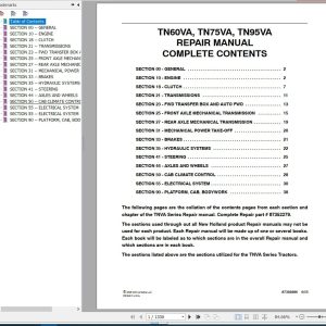New Holland Tractor TN60VA TN75VA TN95VA Repair Manual 2