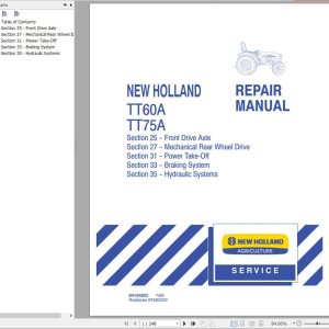 New Holland Tractor TT60A TT75A Repair Manual 2