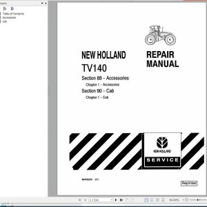 New Holland Tractor TV140 Repair Manual